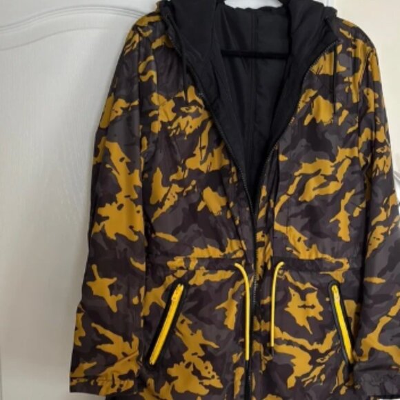 Coach MENS Reversible Black YELLOW CAMO Utility Jacket-M-RARE! - Picture 1 of 9